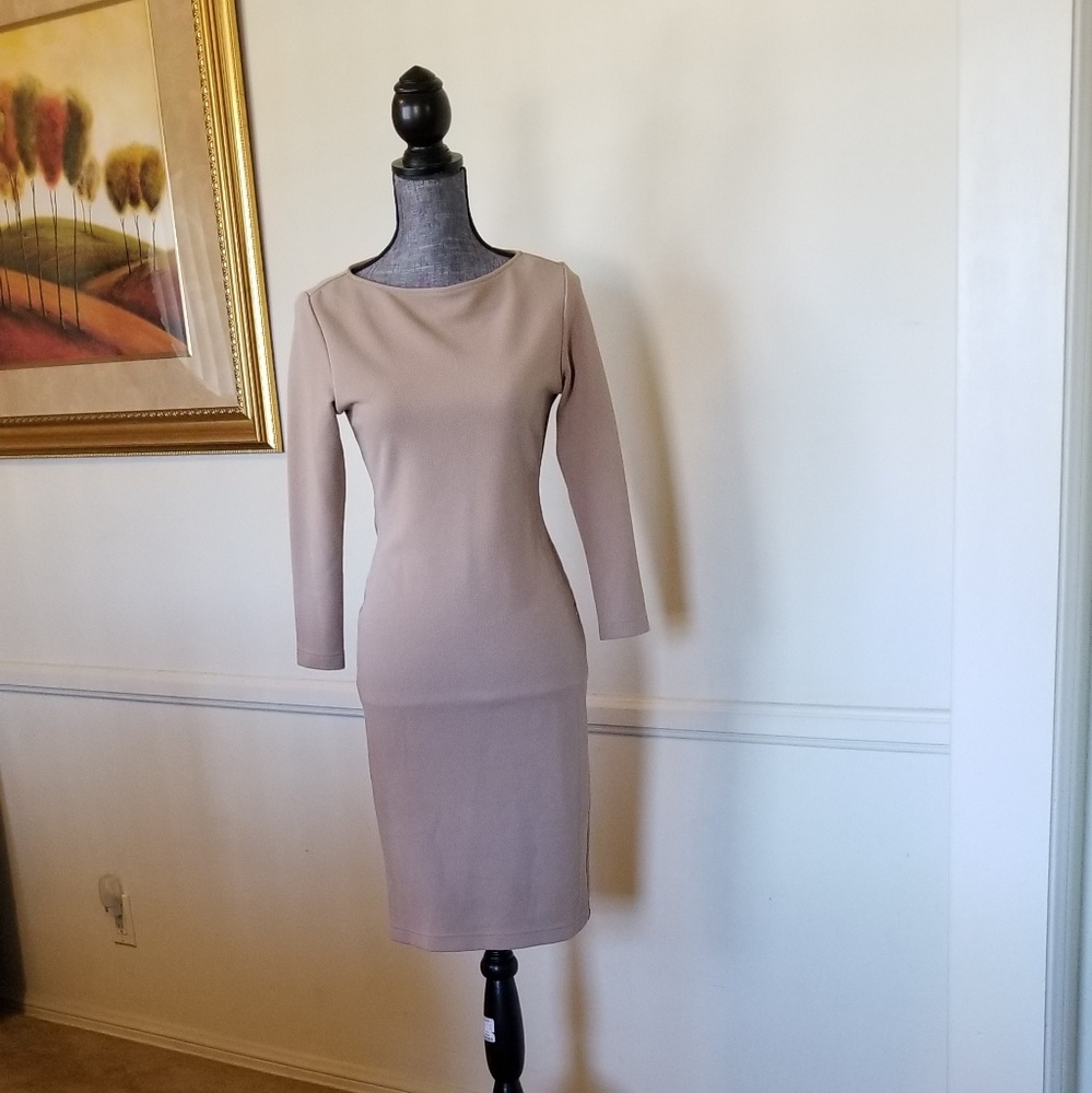 Sharagano Beige Knit Dress Size 2
